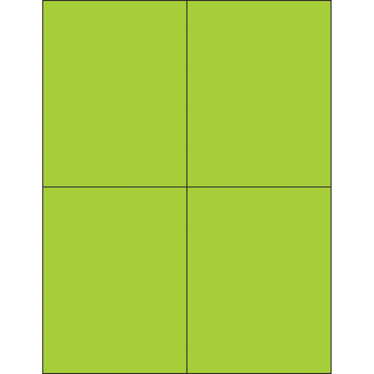 4 1/4 x 5 1/2" Fluorescent Green Rectangle Laser Labels 400/Case