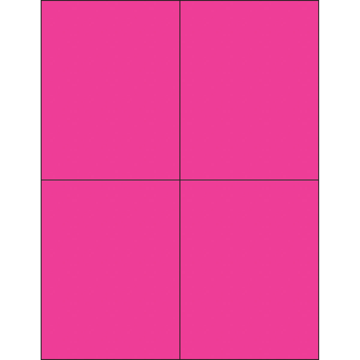 4 1/4 x 5 1/2" Fluorescent Pink Rectangle Laser Labels 400/Case