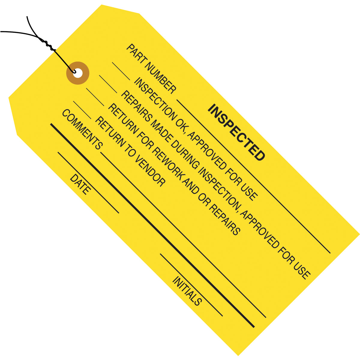 4 3/4 x 2 3/8 - "Inspected" Inspection Tags - Pre-Wired 1000/Case