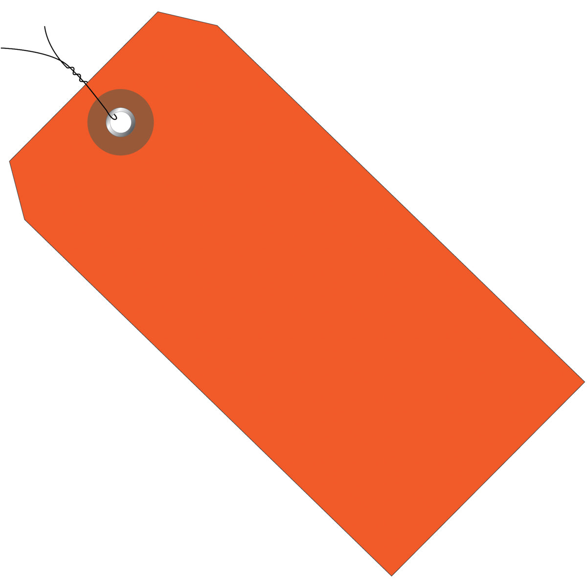 4 3/4 x 2 3/8 Orange Plastic Shipping Tags - Pre-Wired 100/Case
