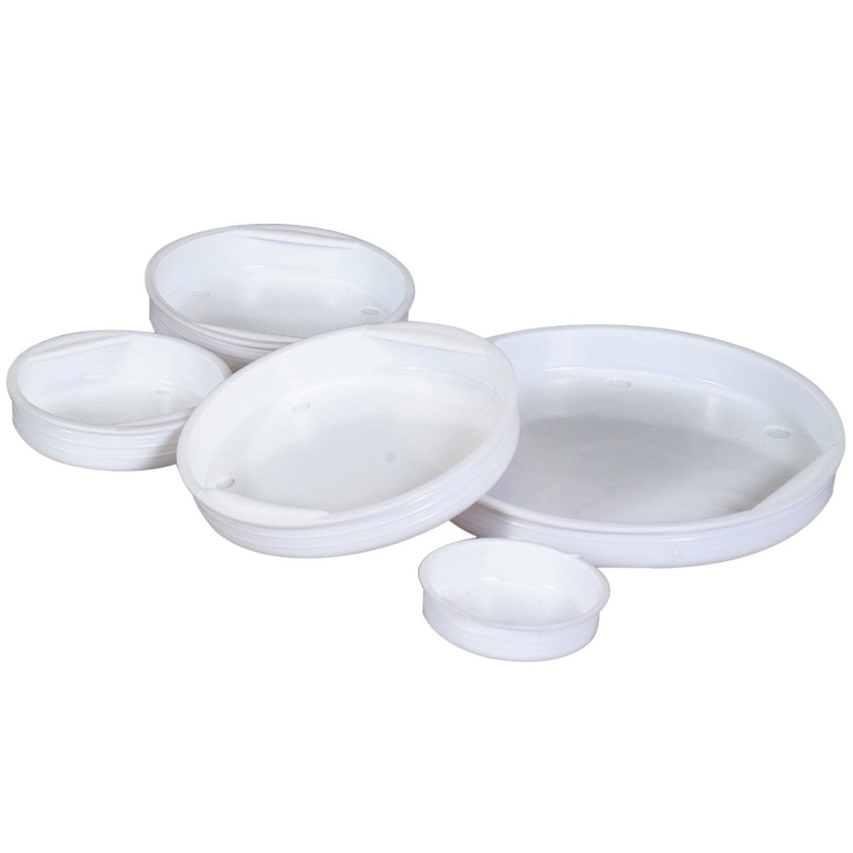 4 White Plastic End Caps 100/Case