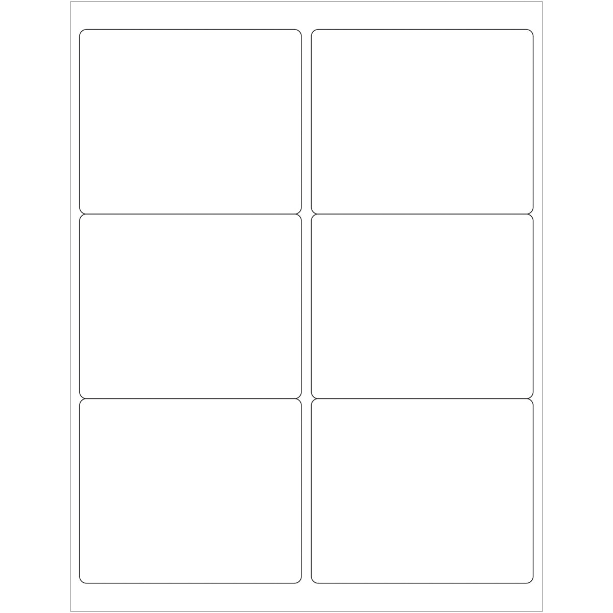 4 x 3 1/3" Glossy White Rectangle Laser Labels 600/Case