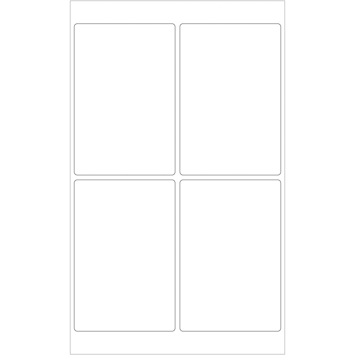4 x 6" White Rectangle Laser Labels - Master Case 4000/Case