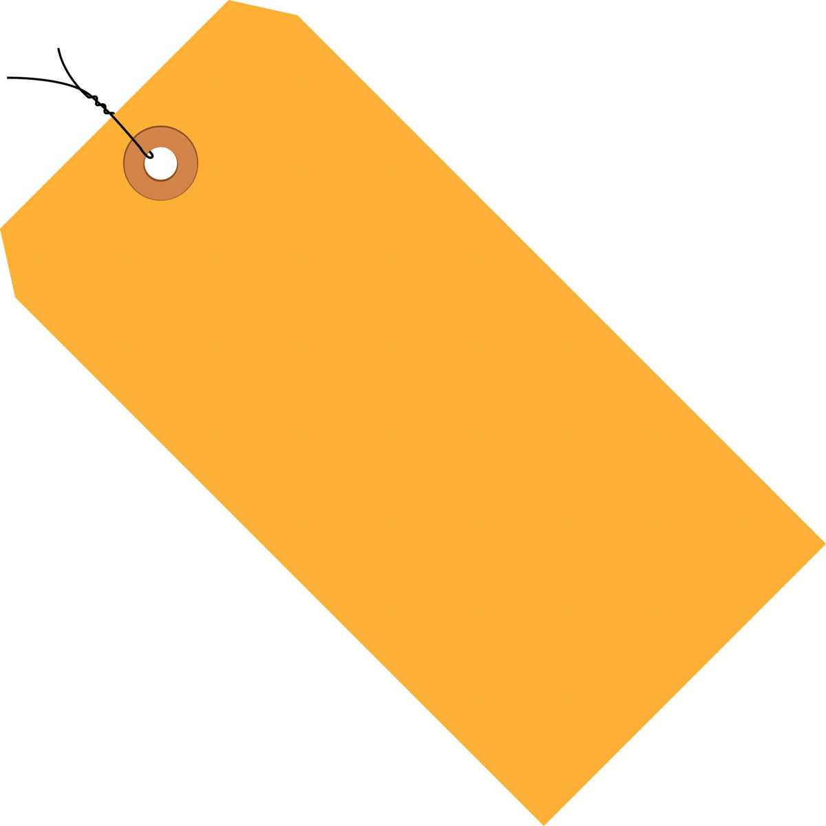 5 3/4 x 2 7/8 Fluorescent Orange 13 Pt. Shipping Tags - Pre-Wired 1000/Case