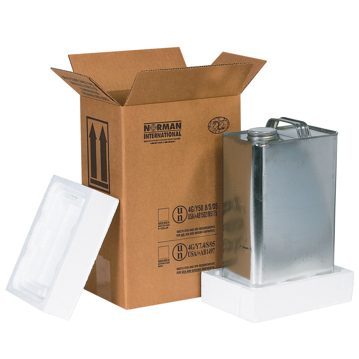 8 3/16 x 5 11/16 x 12 3/8 1 - 1 Gallon F-Style Shipper Kit
