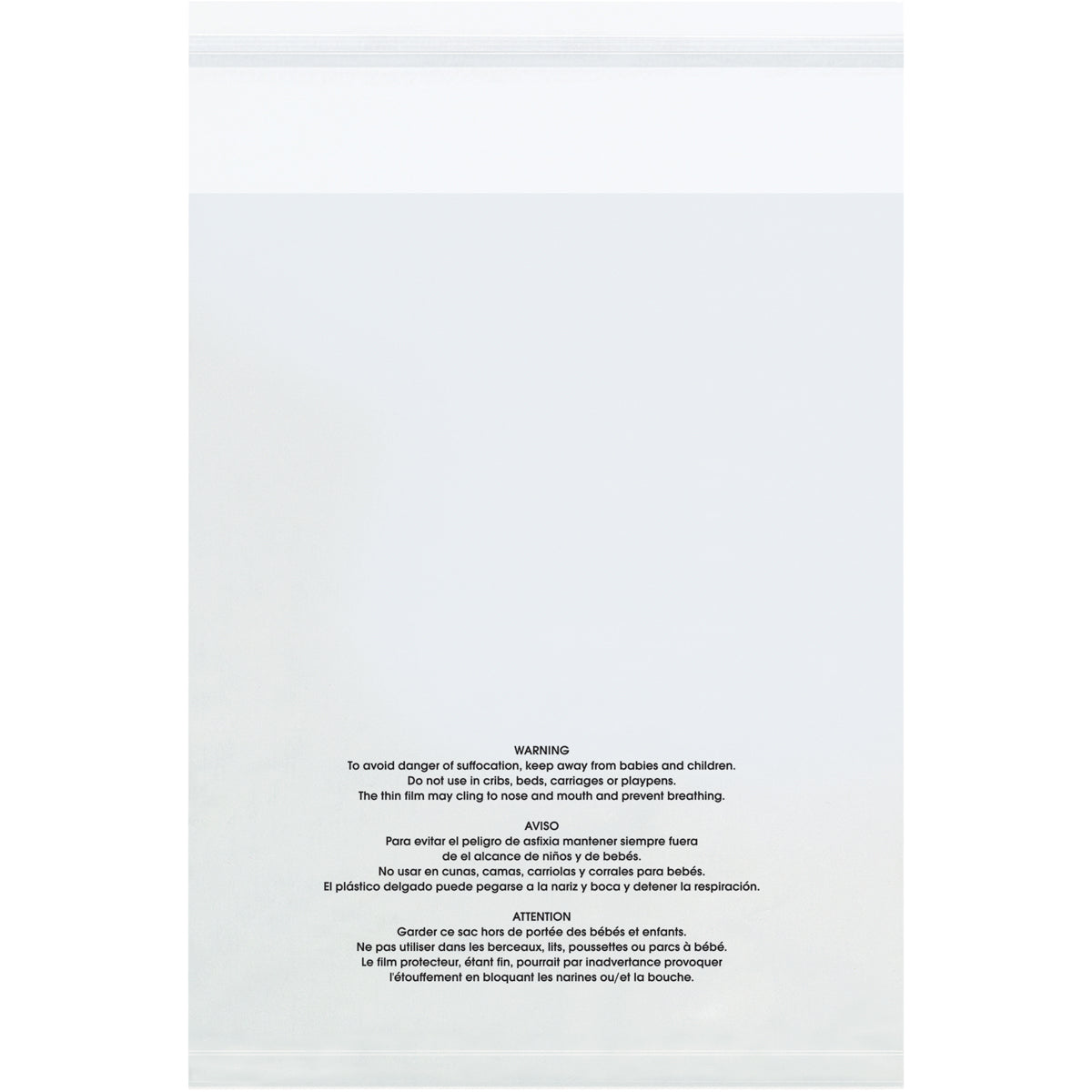 8 x 10 - 1.5 Mil (100 Pack) Resealable Suffocation Warning Poly Bags