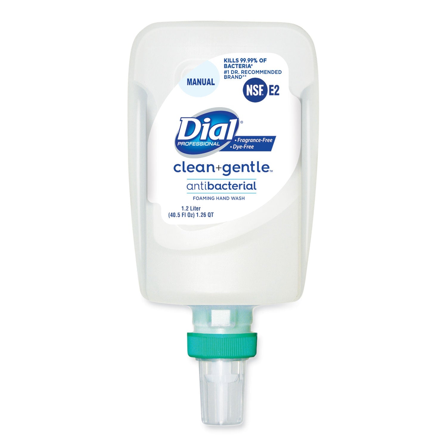 Clean Gentle Antibacterial Foaming Hand Wash Refill for FIT Manual Dispenser, Fragrance Free, 1.2 L, 3/Carton