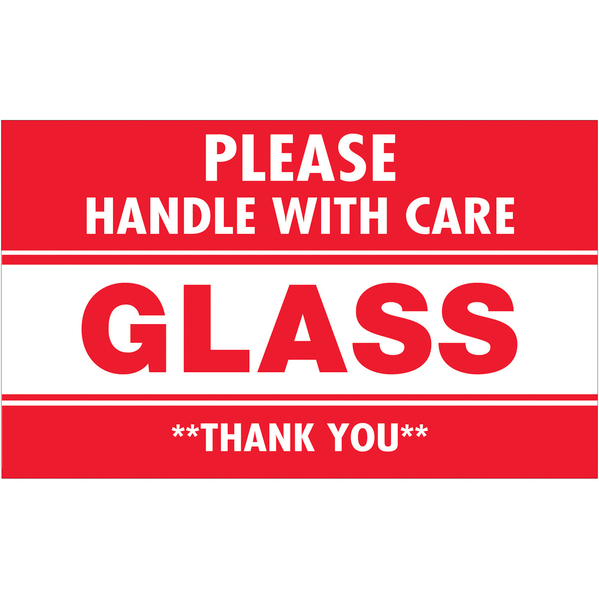 Glass Handle with Care Labels (3 x 5) 500/Roll