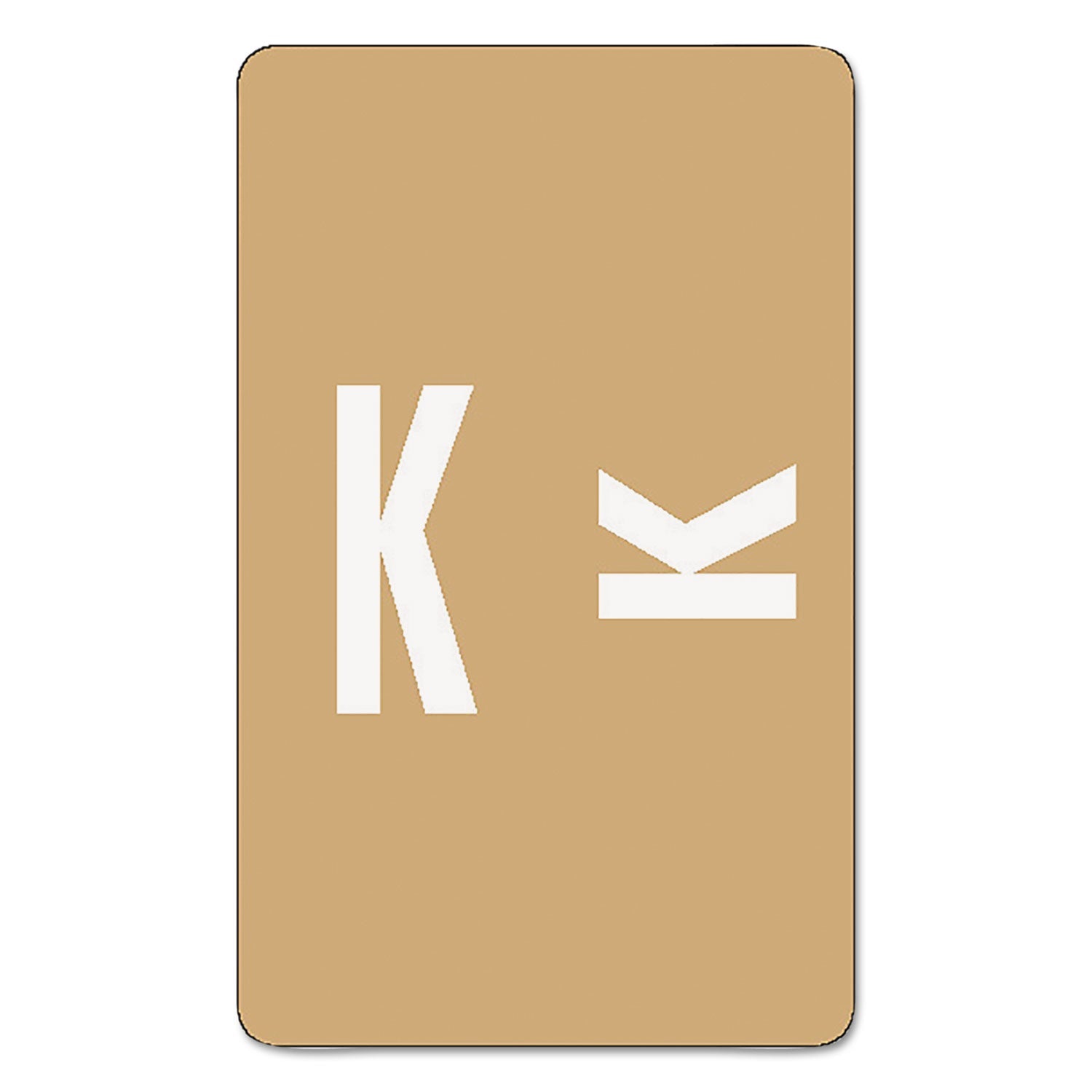 AlphaZ Color-Coded Second Letter Alphabetical Labels, K, 1 x 1.63, Light Brown, 10/Sheet, 10 Sheets/Pack