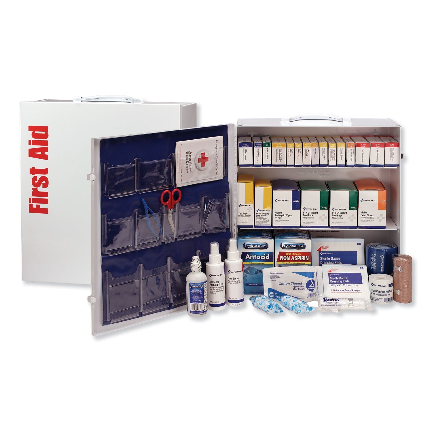 ANSI 2015 Class A  Type I and II Industrial First Aid Kit 100 People, 676 Pieces, Metal Case