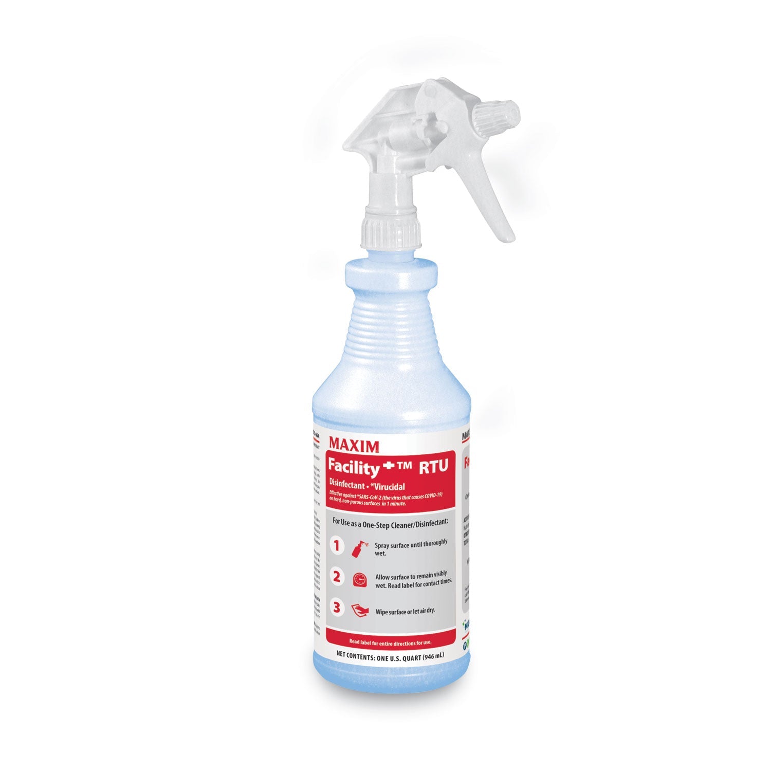 Facility  RTU Disinfectant, Safe-to-Ship, Unscented, 32 oz, 6/Carton