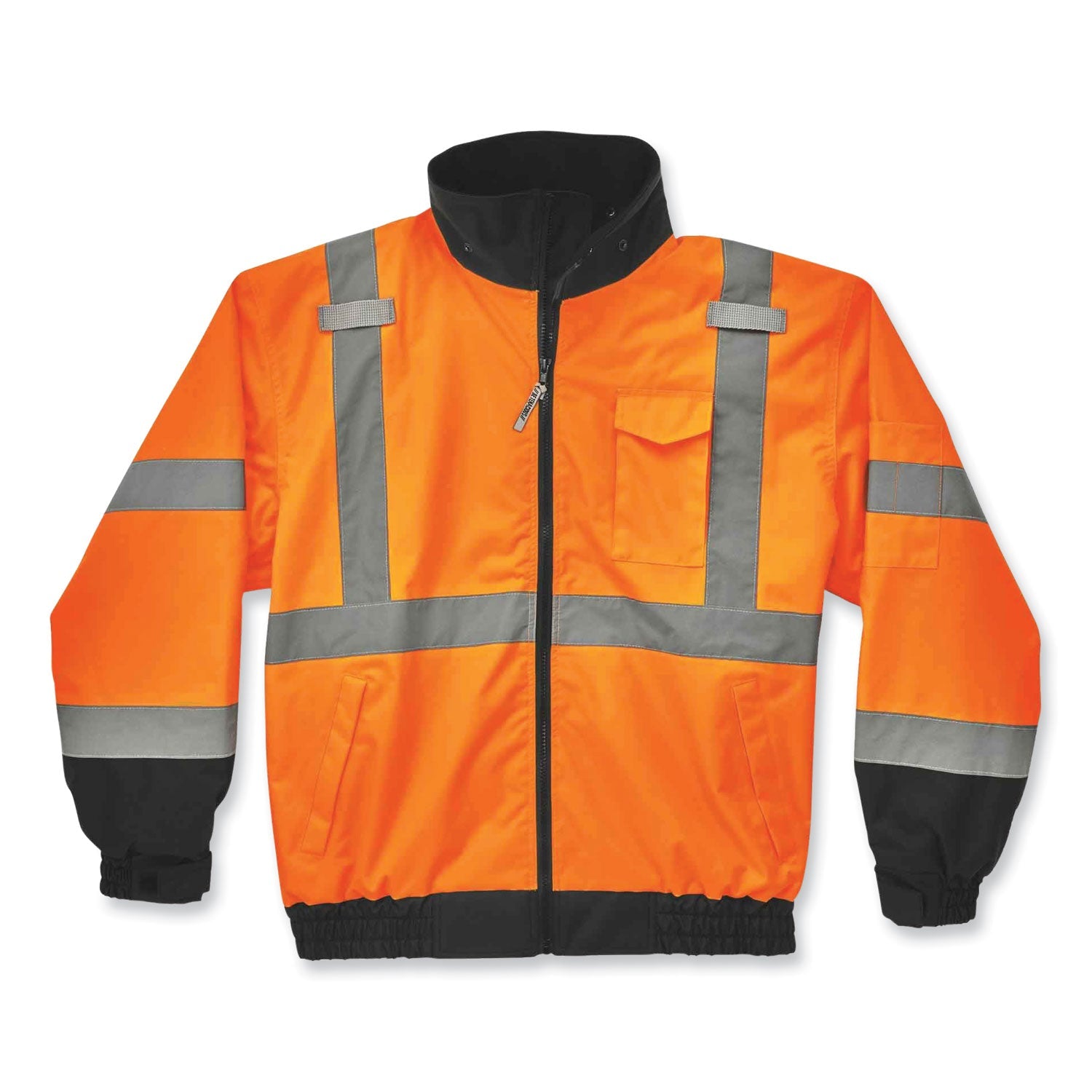 GloWear 8379 Class 3 Hi-Vis Fleece Lined Bomber Jacket, Orange, Small