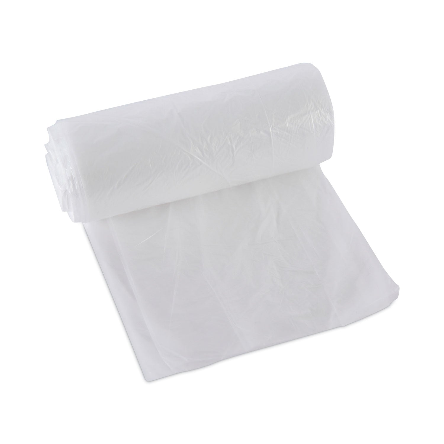 High-Density Can Liners, 10 gal, 6 mic, 24" x 23", Natural, Perforated Roll, 50 Bags/Roll, 20 Rolls/Carton
