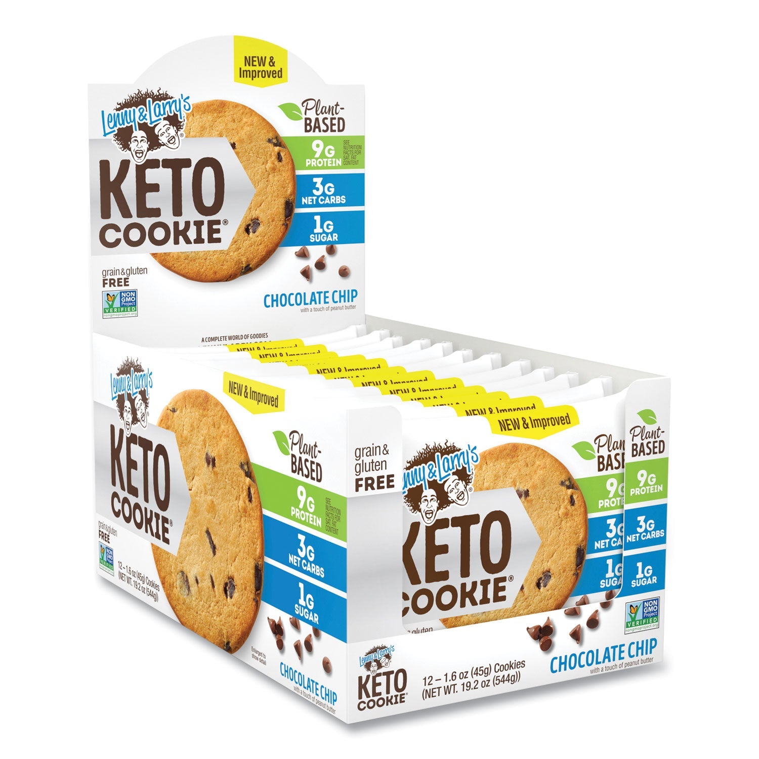 Keto Chocolate Chip Cookie, Chocolate Chip, 1.6 oz Packet, 12/Pack