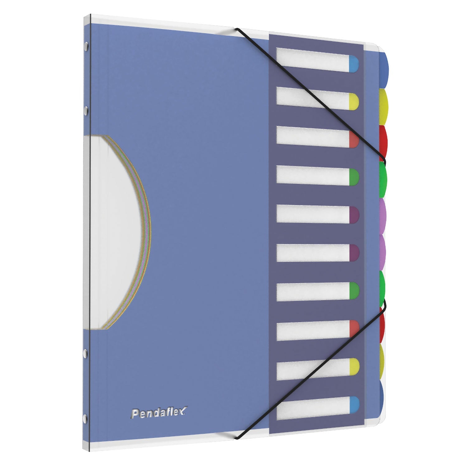 PileSmart Project Sorters, 0.75" Expansion, 10 Sections, Elastic Cord Closure, 1/10-Cut Tabs, Letter Size, Blue