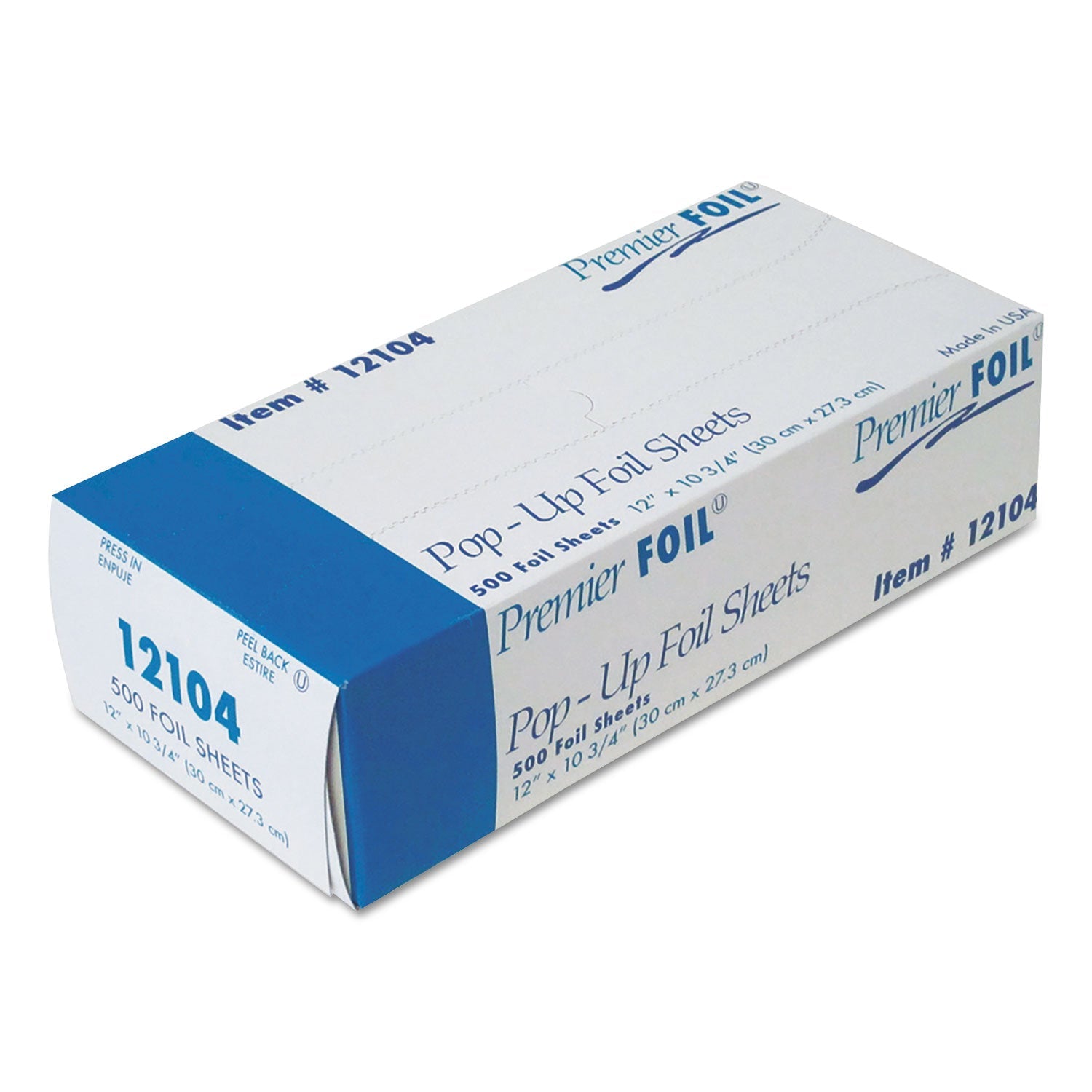 Premier Pop-Up Aluminum Foil Sheets, 12 x 10.75, 500 Sheets/Box, 6 Boxes/Carton