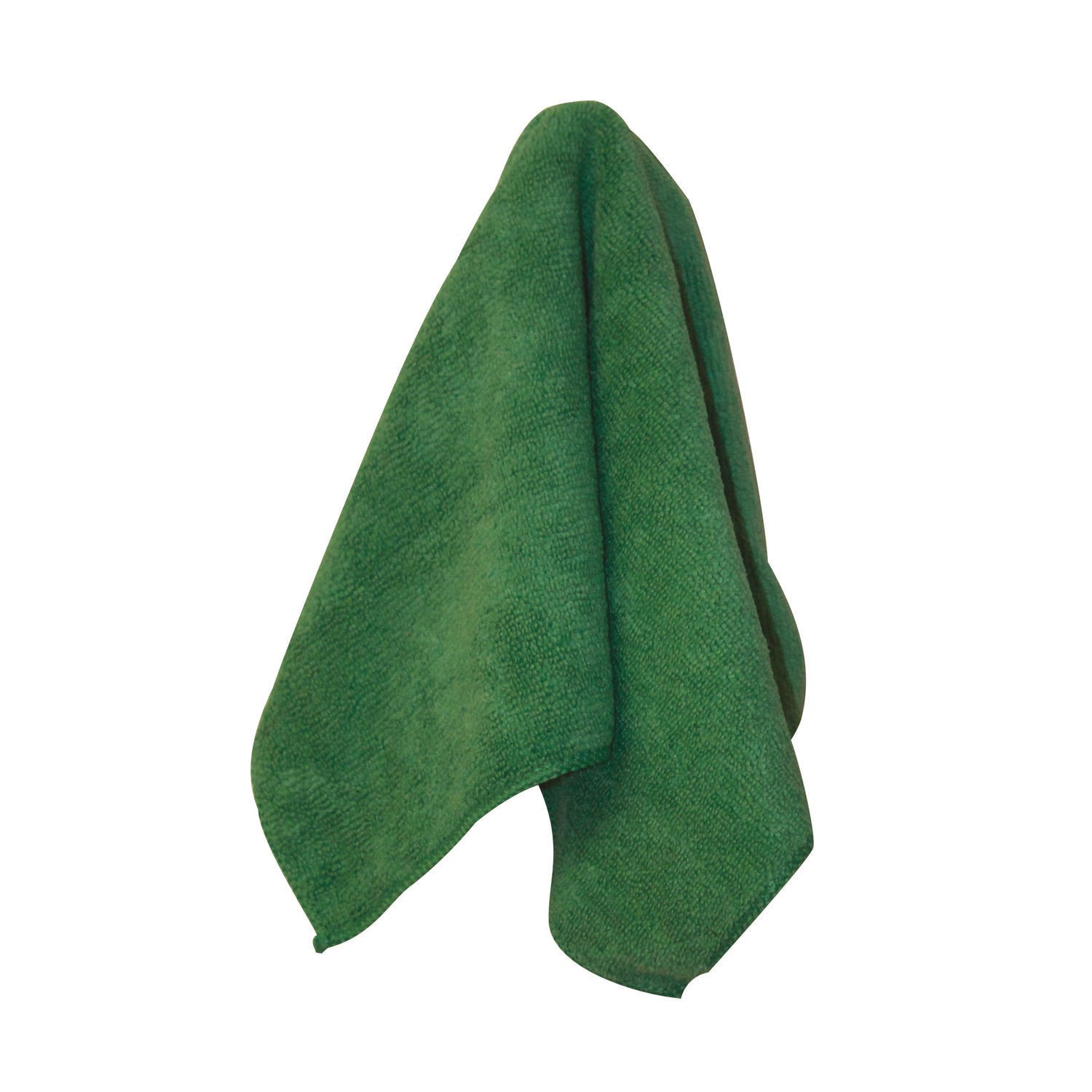 Premium Weight Microfiber Dry Cloths, 16 x 16, Green, 12/Pack