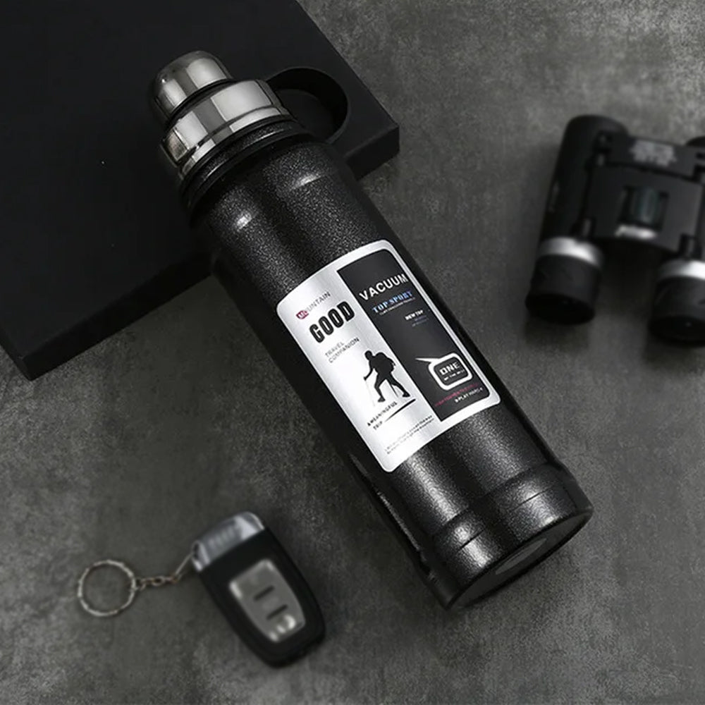 (Net) 600ML Stainless Steel Vacuum Cup - Stay Refreshed Anytime, Anywhere / 850489Black