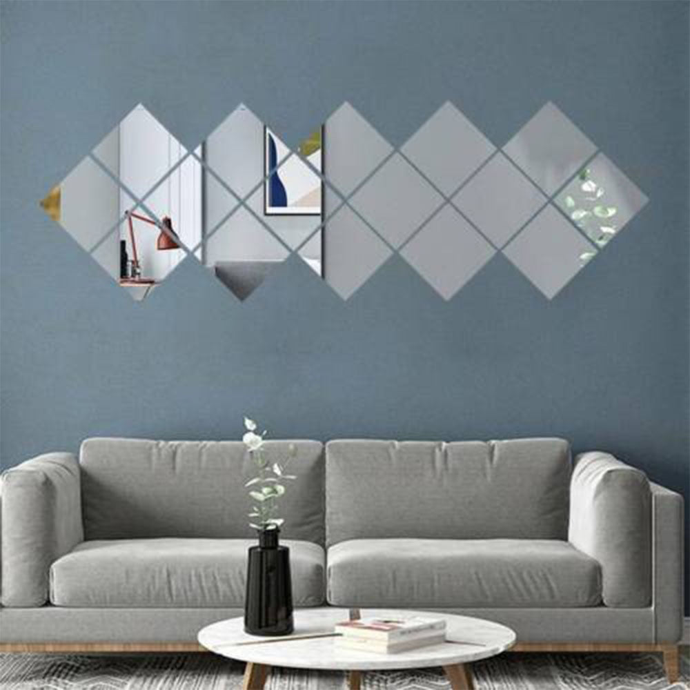 (NET) Acrylic Mirror Wall Sticker Modern Tile Adhesive  Mirror for Wall Decor / 23FK029Gold
