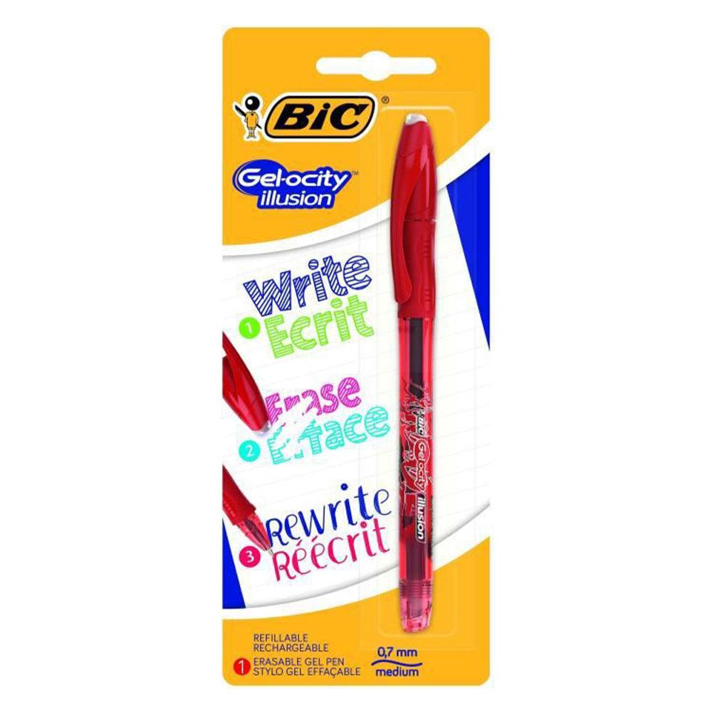 (NET) BIC Gel-ocity Illusion Erasable Pen Red