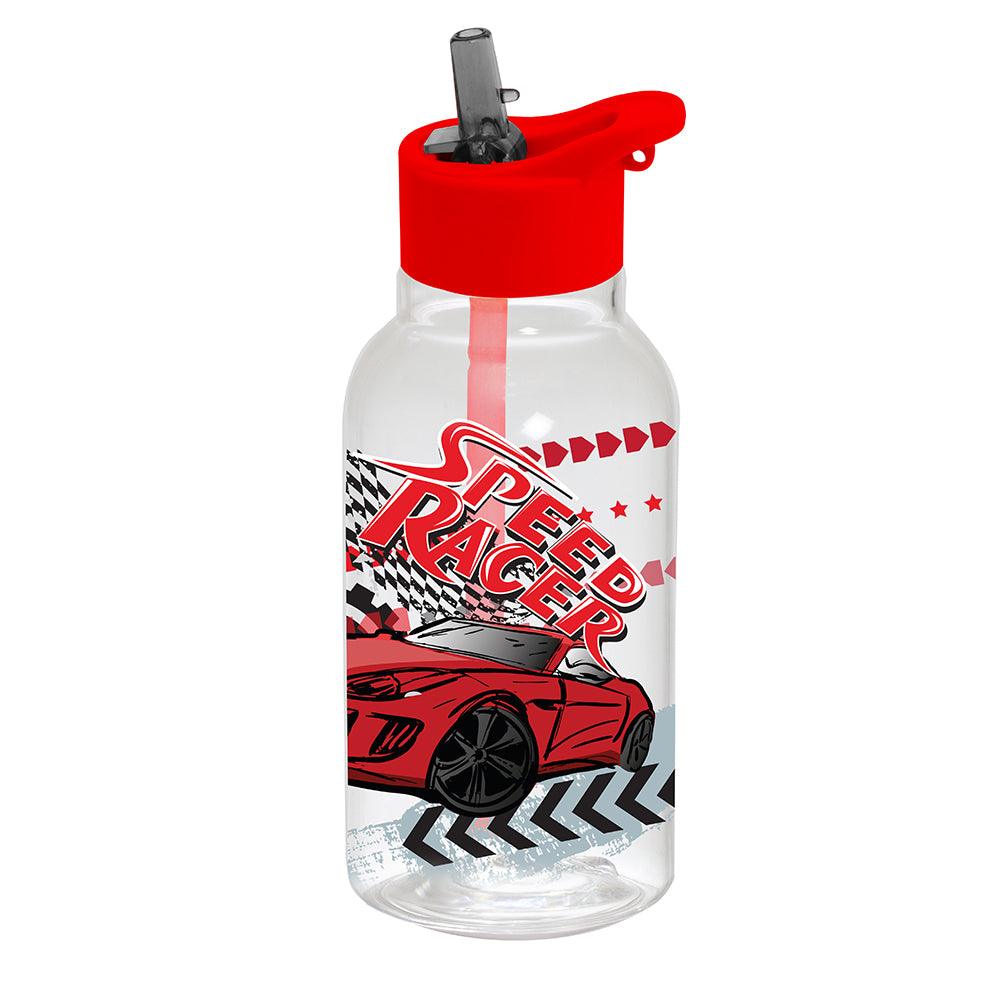 (Net) Herevin Decorated Water Bottle with Straw - Speed Racer