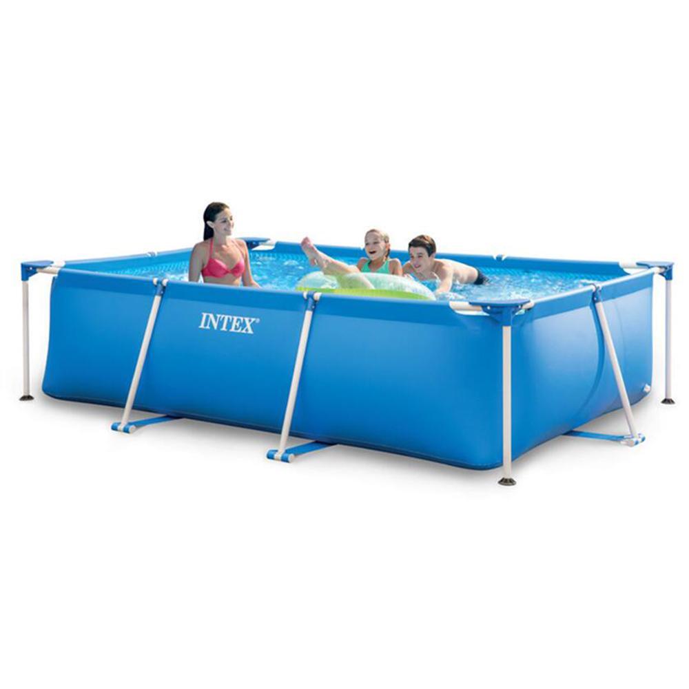 (NET) INTEX 28273 Rectangular Frame Above Ground Family Use Swimming Pool - 28273NP