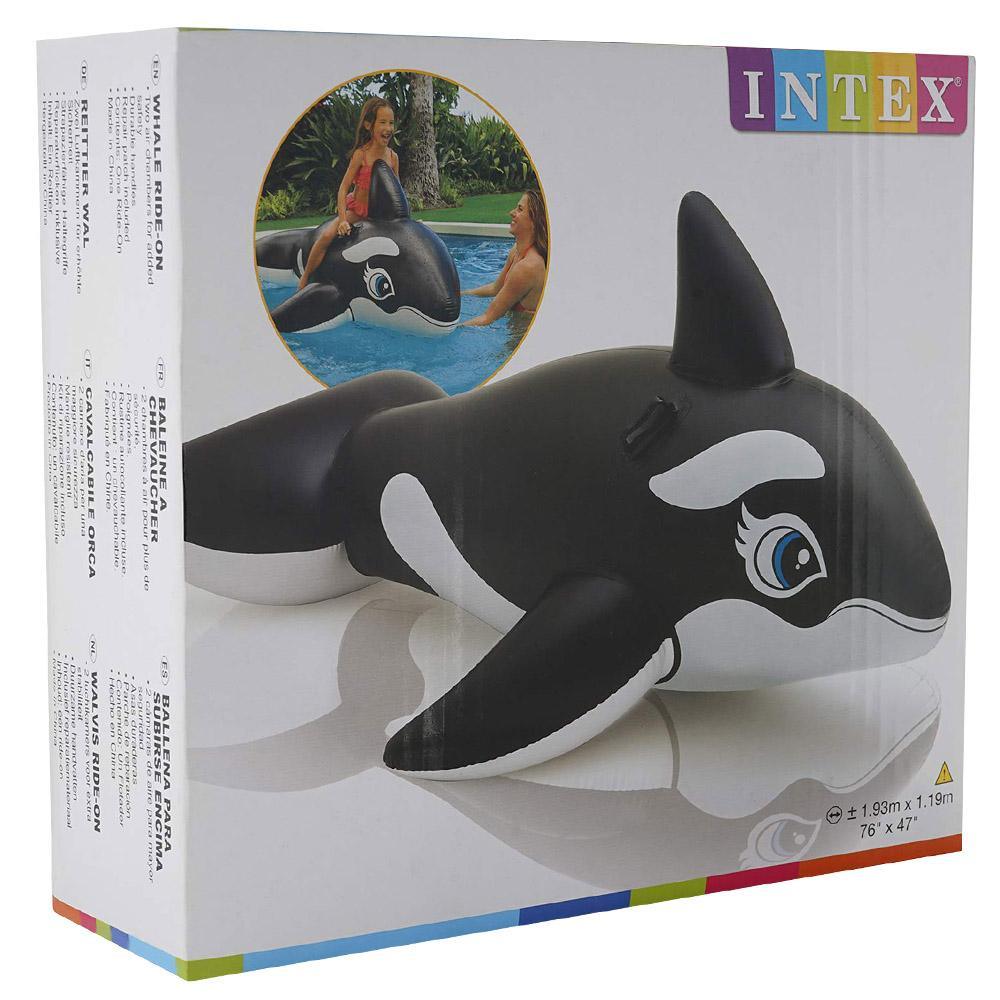 (NET) Intex Beach 58561 Whale Ride-On 1.93 x 1.19m Black Floater