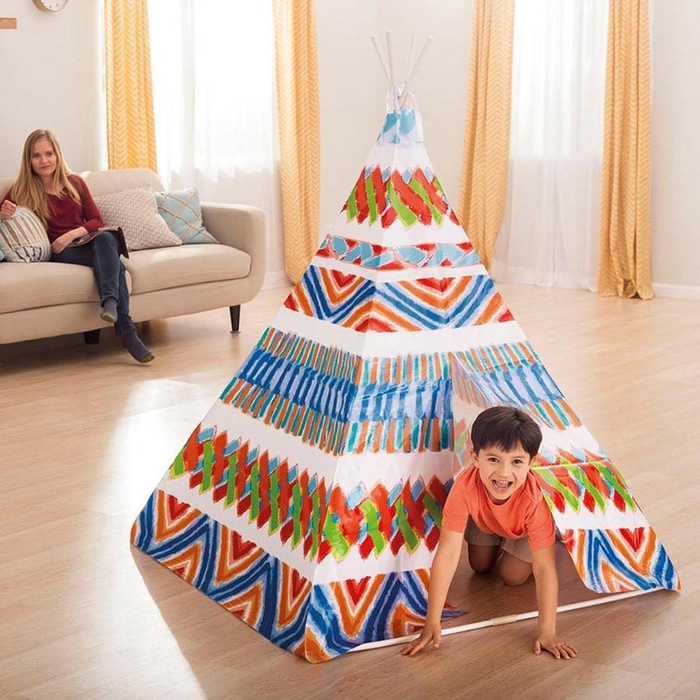 (NET) Intex 48629 Children's Playhouse Teepee Shaped Indian Tent