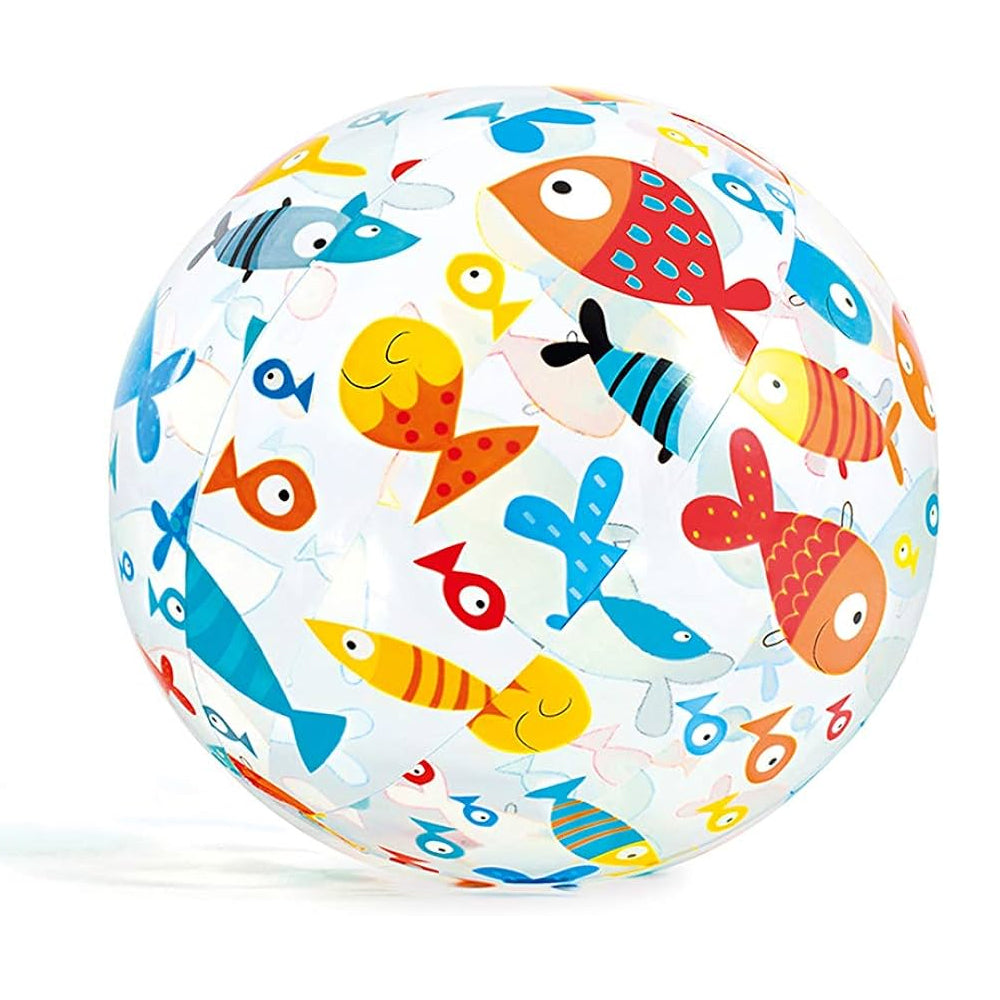 (NET)Intex Kids Inflatable Lively Print Beach Ball 51cm / 59040NP / 59040BFish