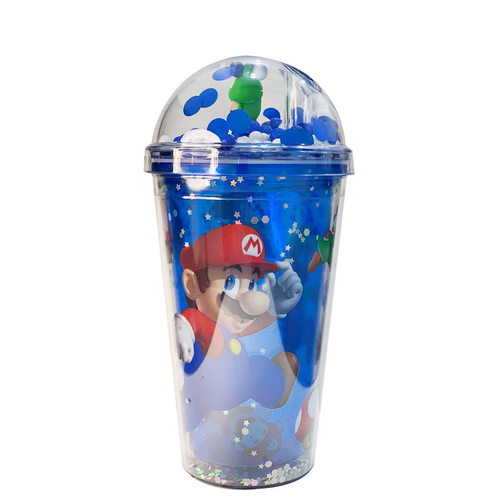 (NET) Mario Plastic Cup With Straw 450 MLBlue