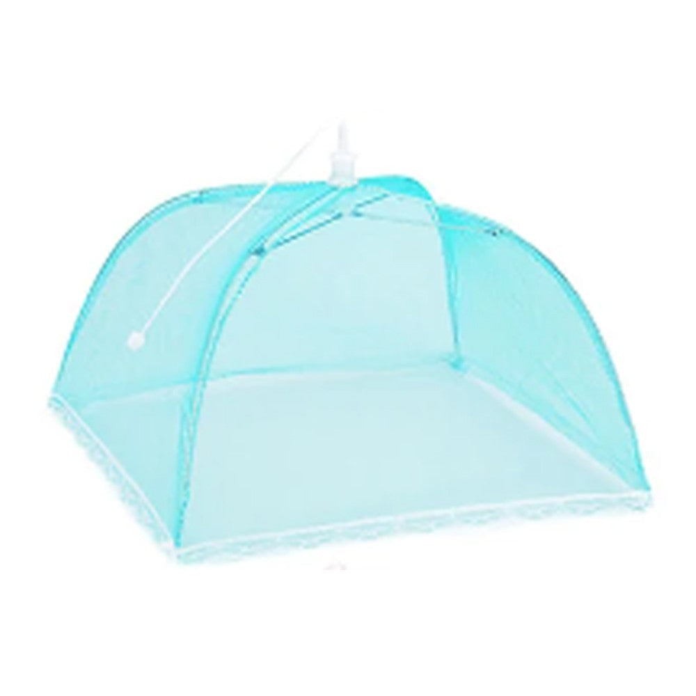 (net) Mesh Food Covers Tent Umbrella for Outdoors and Camping Food Net Cover Keep Out Flies Mosquitoes Ideal for Parties BBQ, Reusable and Collapsible 40x 40 cmBlue