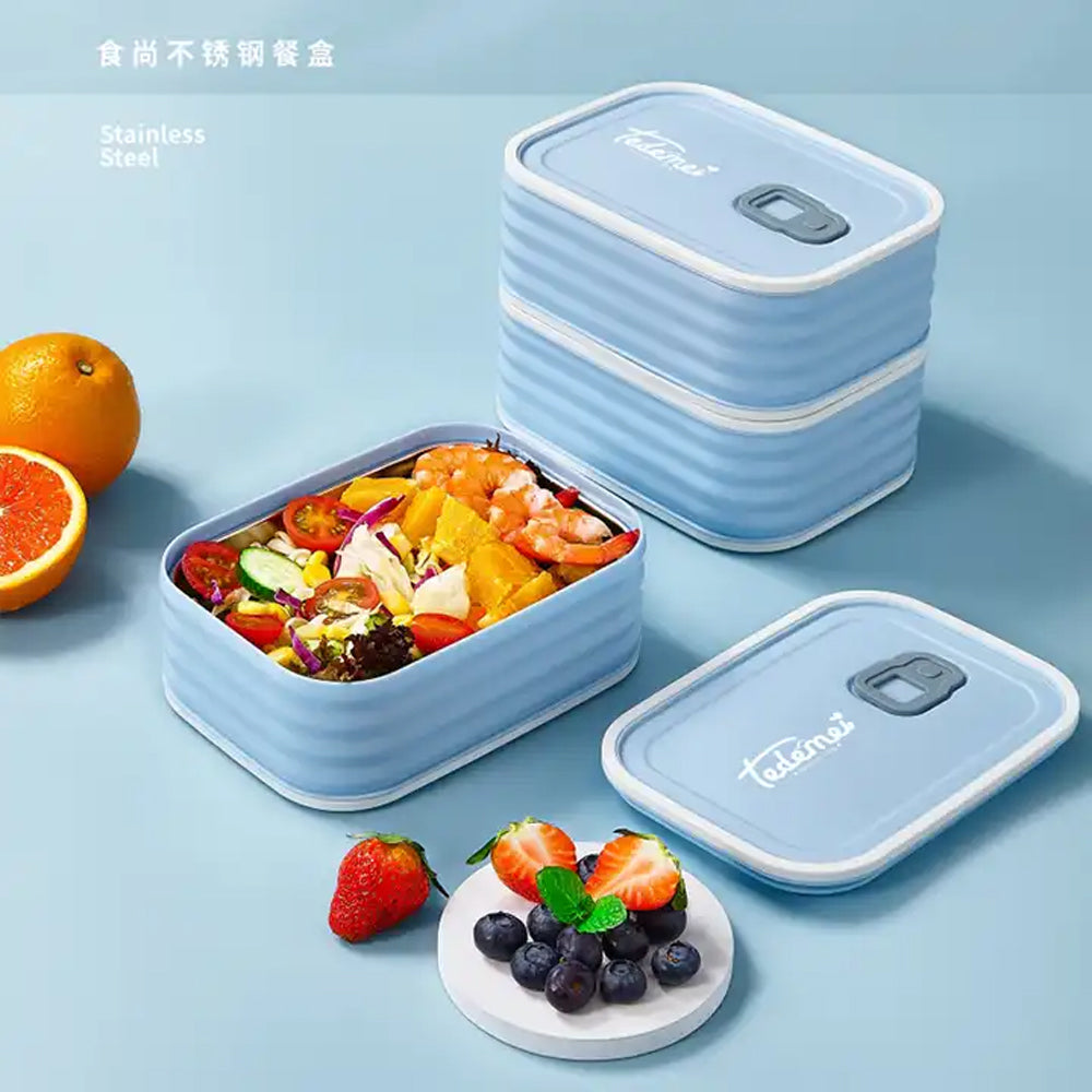 (net) Modern Stainless Steel Lunch Box - 1500MLYellow