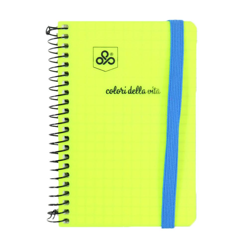 (NET) OPP Colori Della Vita Fluo Spiral With Elastic - 72 sheets / 7.5 x 10.5 cmYellow