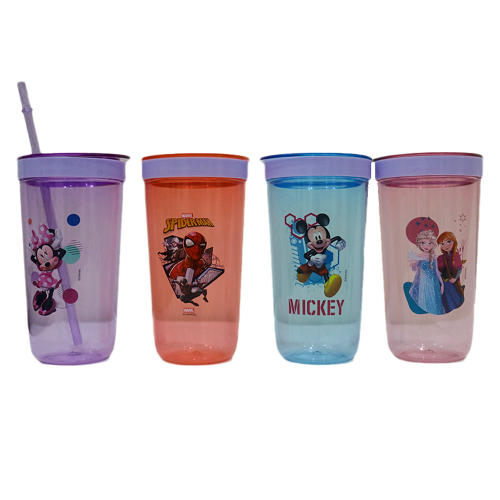 (NET) Plastic Straw Cup Tumbler 600 MLSpiderman