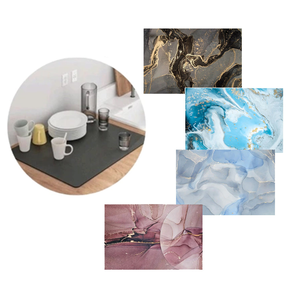 (net) Premium 3D Design Water-Absorbent MatMarble Grey