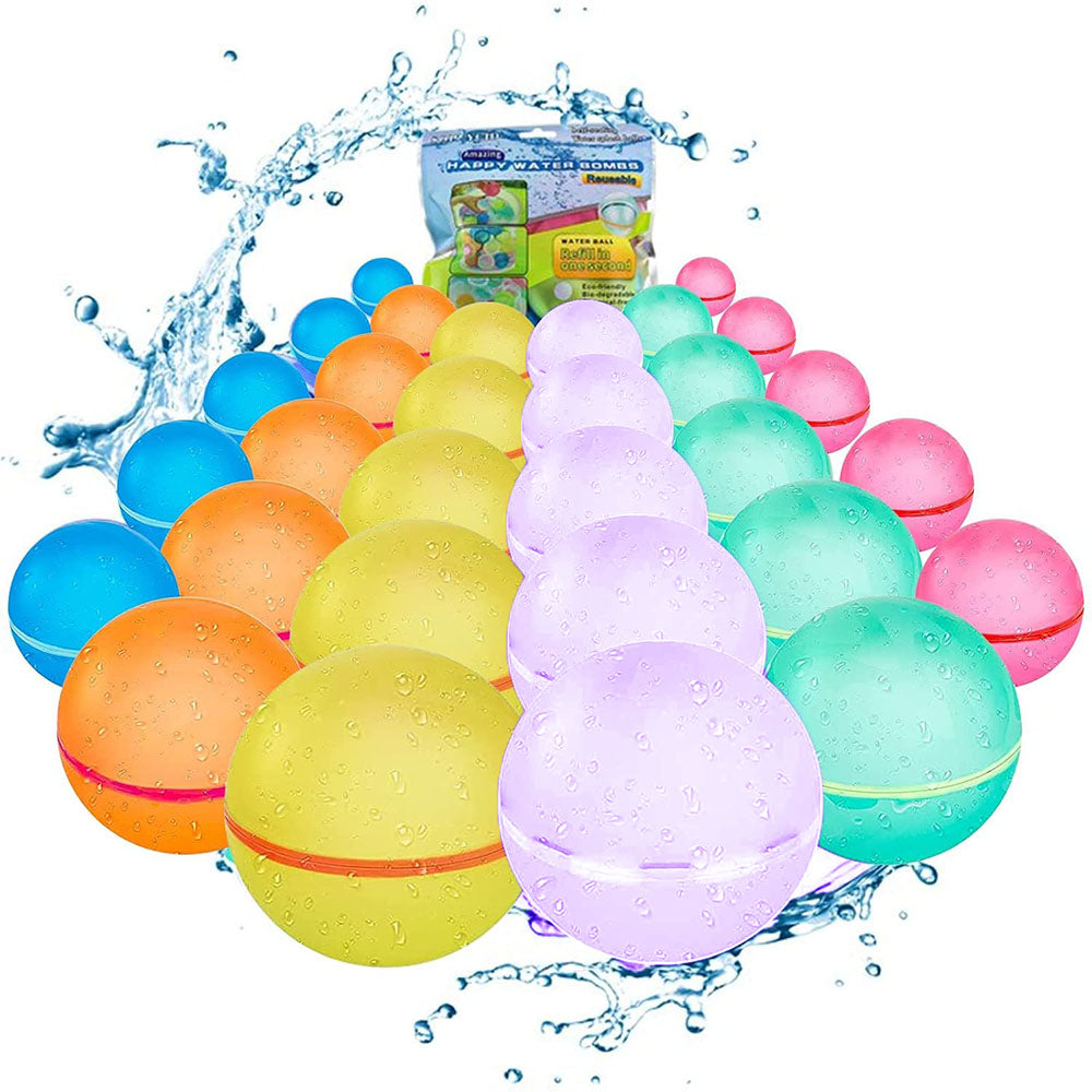 (NET) Reusable Water Balloons, Quick Fill Self-Sealing Water BombsLight Blue