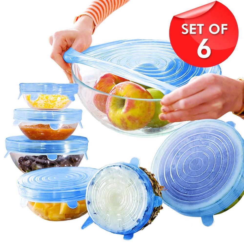 (Net) Super Stretch Silicon Lids  (6 Pcs) / KC-101Blue