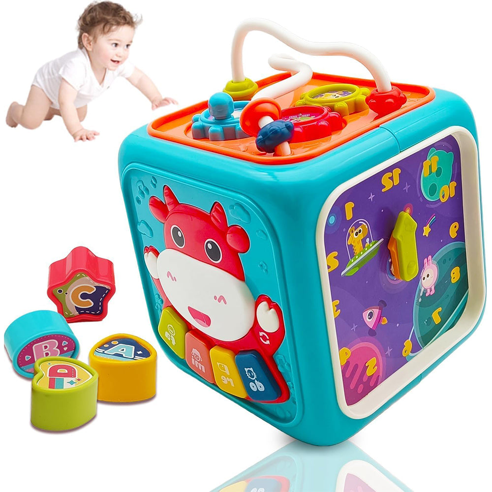 (net) Thrive Toys Baby Activity Cube 6 In 1Blue