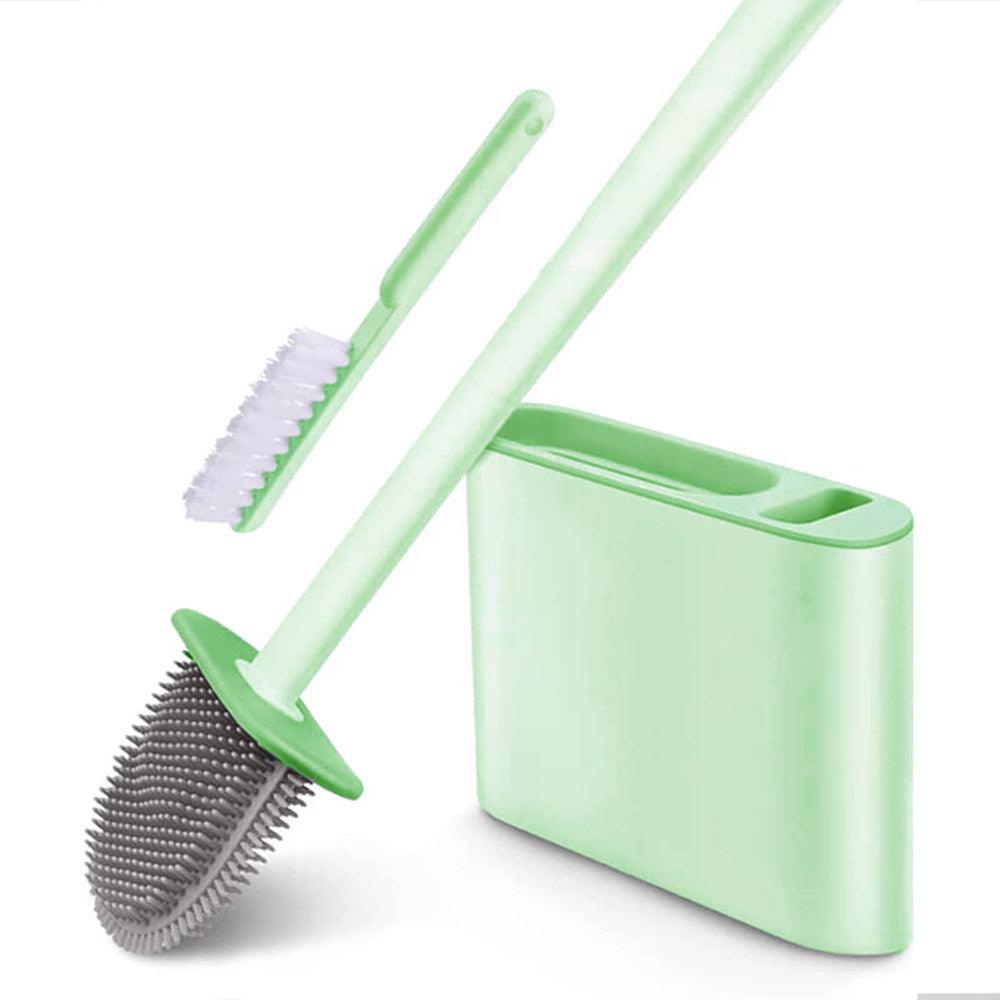 (NET) Toilet Brush and Holder Set with 2 Clean Brushes / KC22-83Green