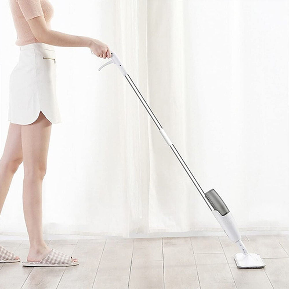 (Net) Water Spray Mop, Flat Spray Mop, 360 Degree Spray with Mop, Microfiber Spray Mop for Floor Cleaning, Spray Mop, Multi-Surface Spray Mop with Refillable Bottle, Easy to Fill and Refill with Machine Washable MopWhite