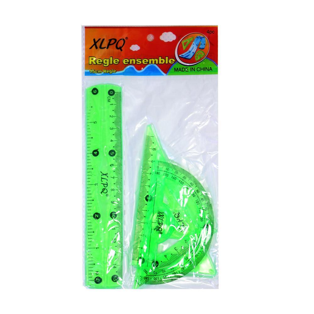 4 Pcs Flexible  Ruler SetGreen
