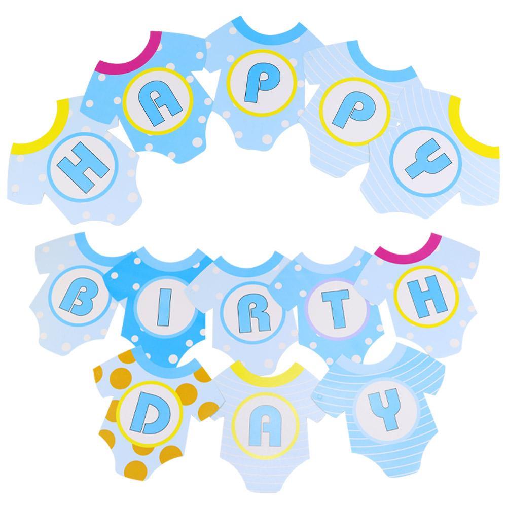 Blue Happy birthday Banner Decoration / E-122