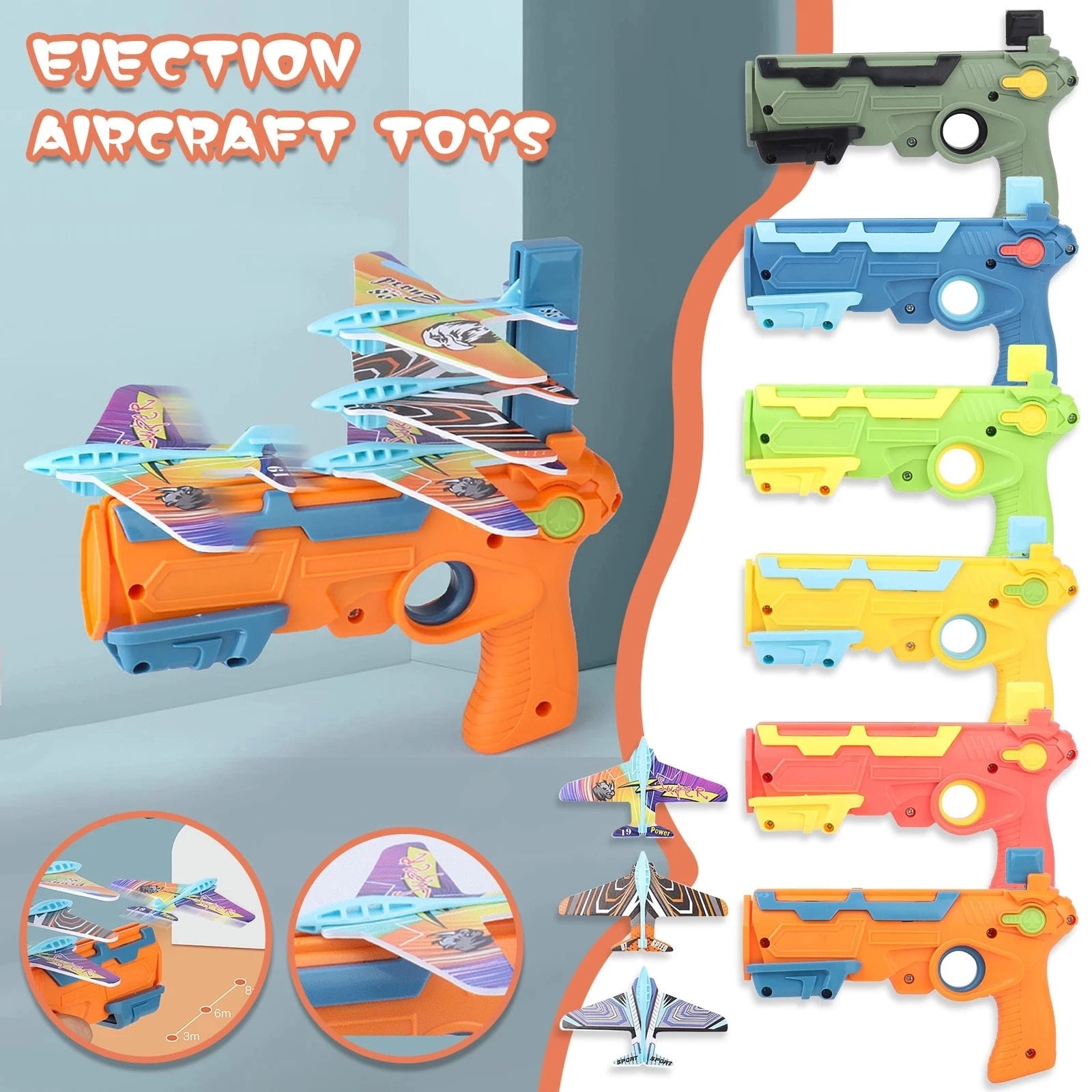 Catapult Plane Child Airplane Launcher Bubble Catapult Kids Aircraft Gun / 22FK199Yellow & Blue