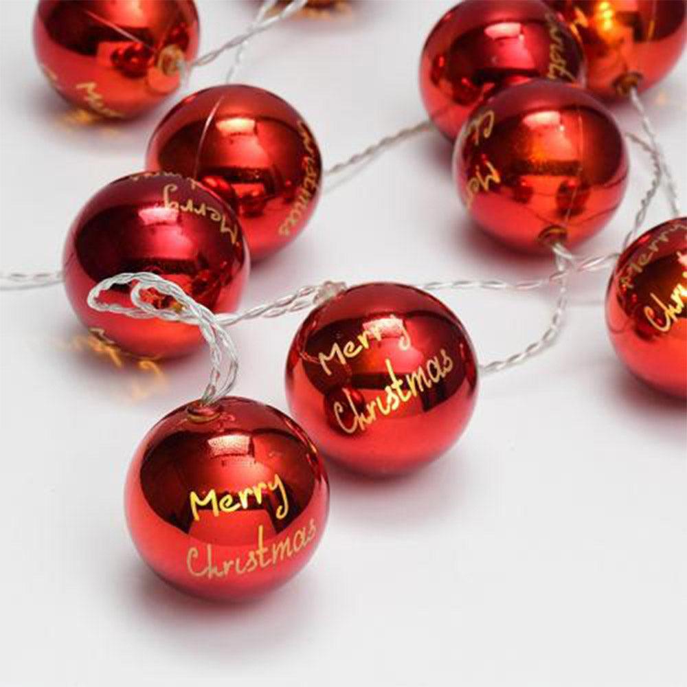 Christmas 10 Merry Christmas Lined Light up Balls / Q-1111