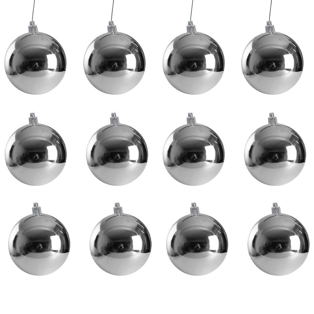 Christmas Decoration Ball 3 Cm (Set of 12)- Silver / C-455S / 2065