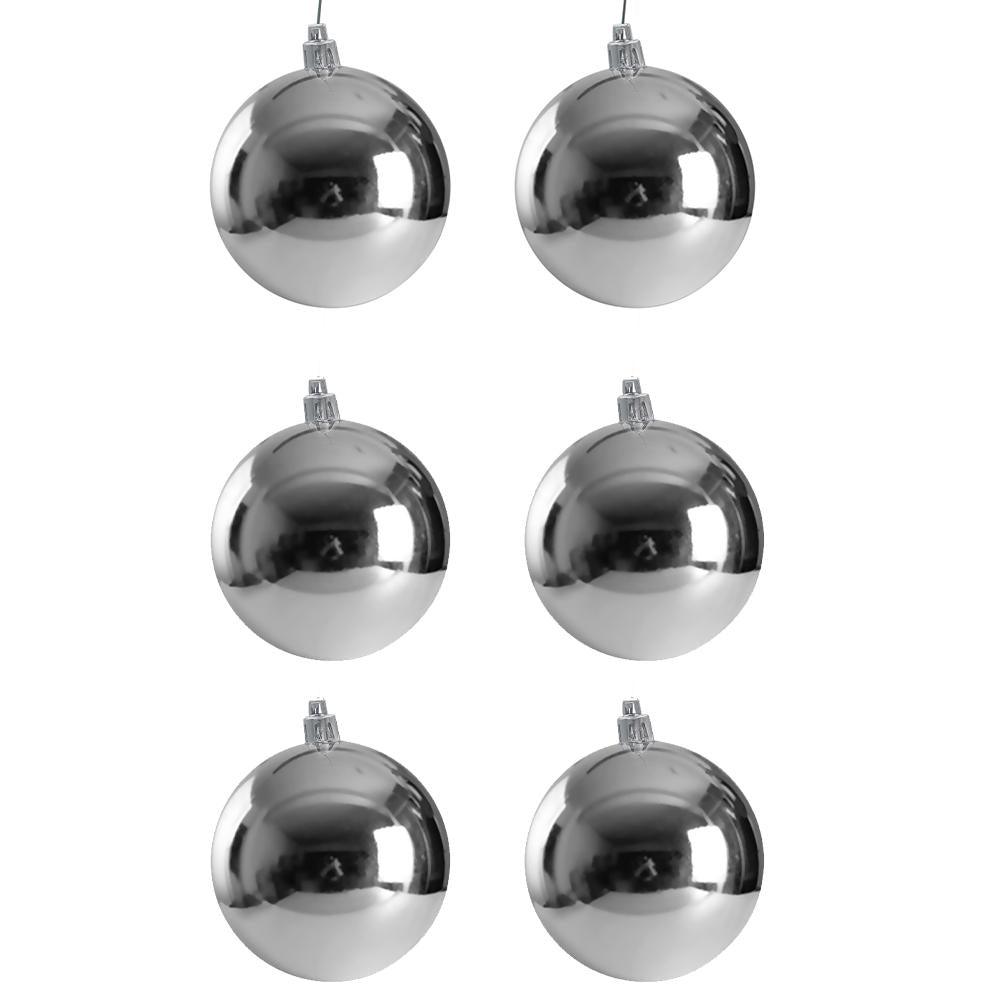 Christmas Decoration Ball 5 Cm (Set of 6)- Silver / C-456S / 2089