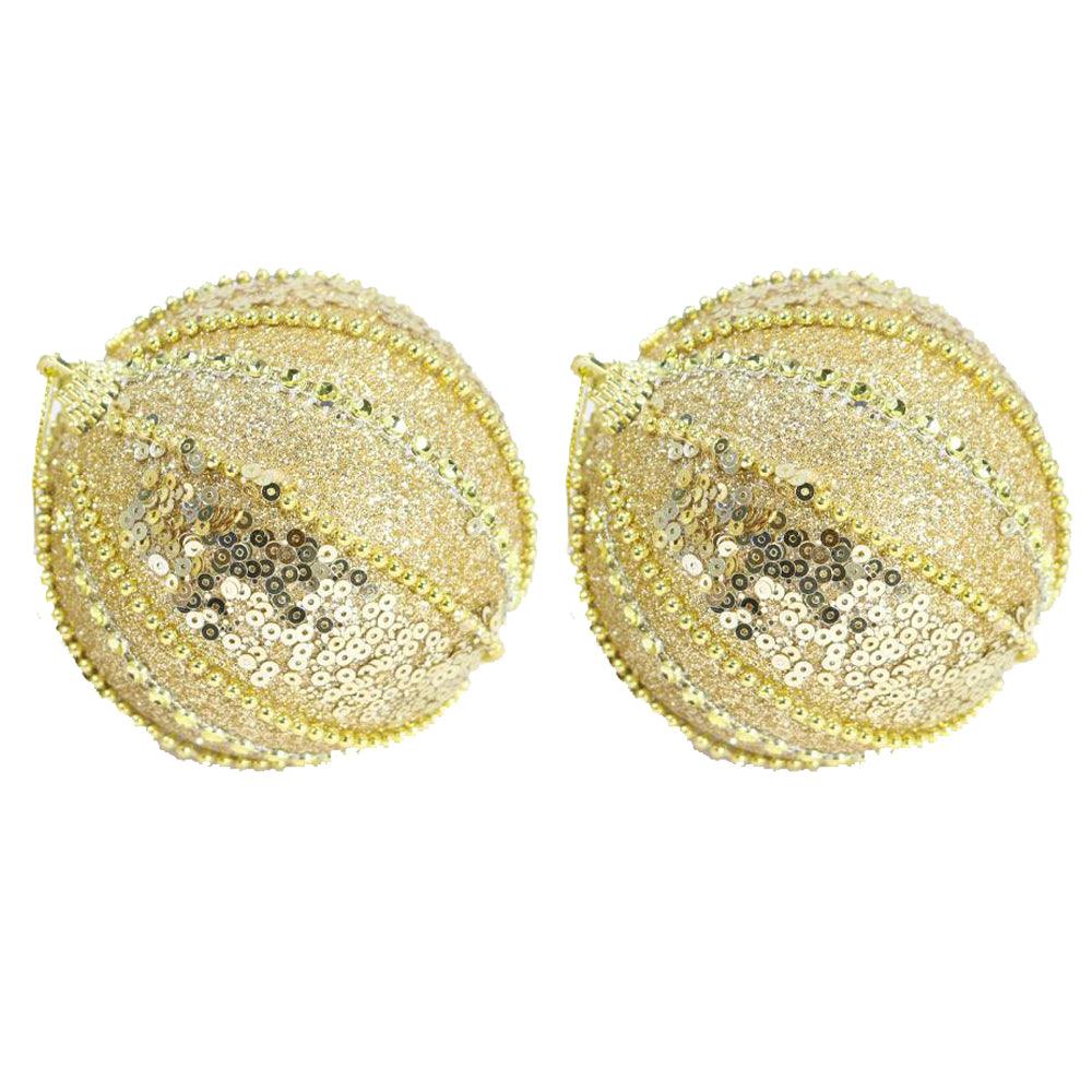 Christmas Gold 10 cm Ball Tree Decoration Set (2 pcs)