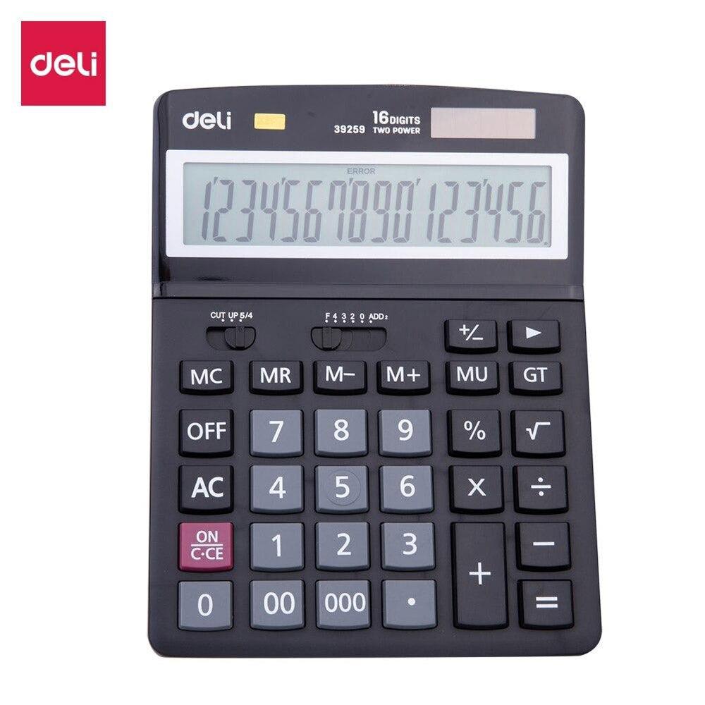 Deli E39259 Calculator 16-Digit Plastic Black