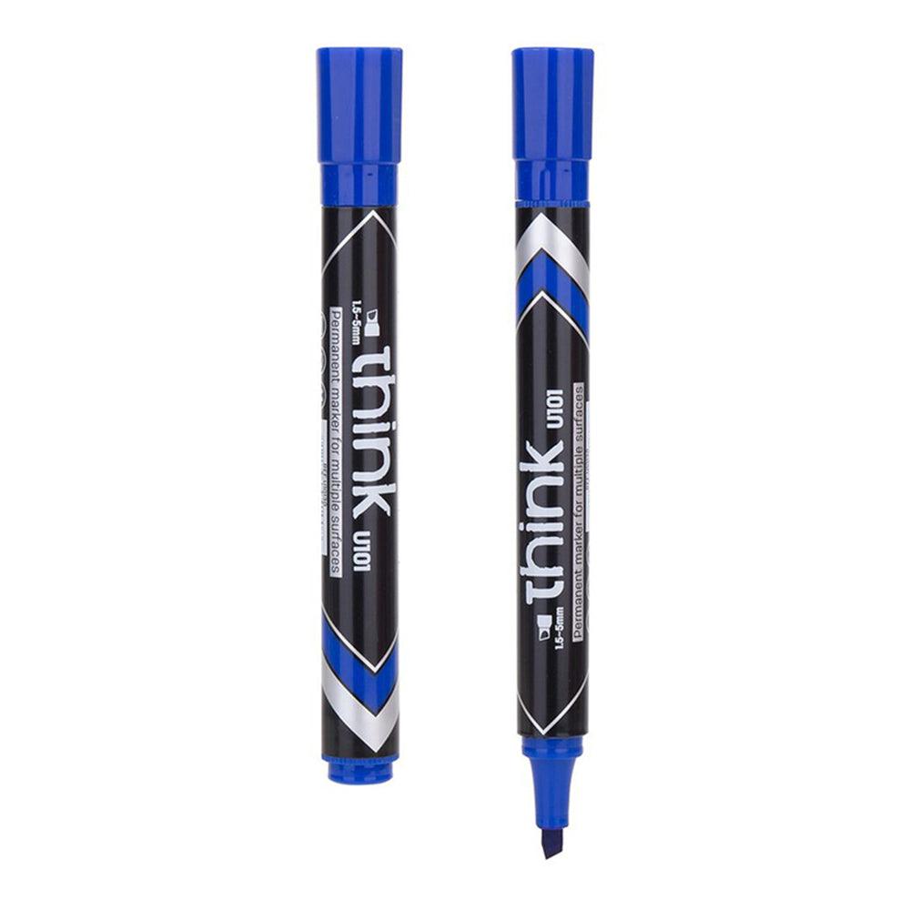 Deli U10130 Chisel Tip Permanent Marker 1.5-5mm Blue