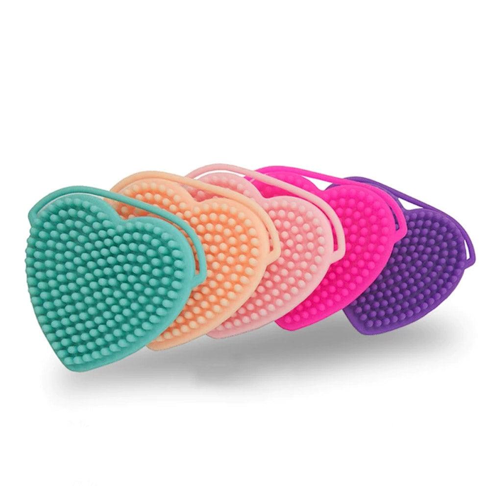 Heart Shape Silicone Double Sided Facial Cleansing BrushFuchsia